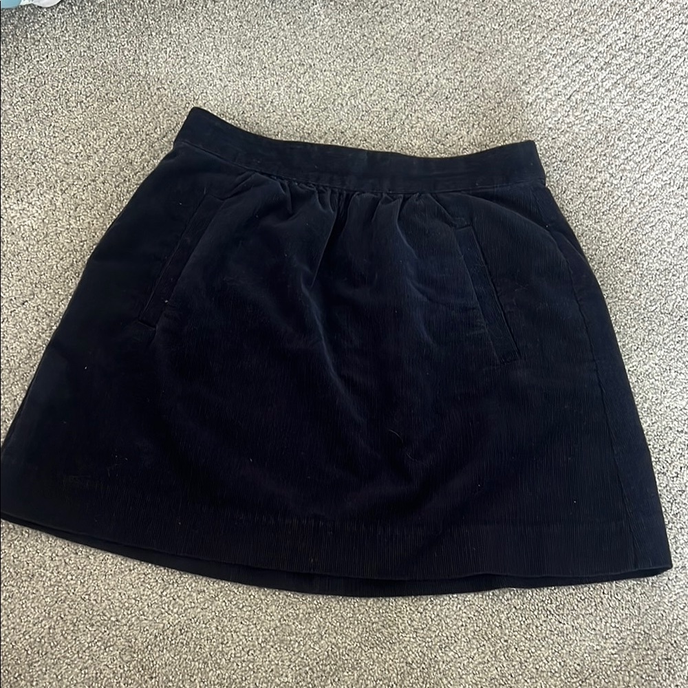 Navy J Crew A-Line Corduroy Skirt Size 0